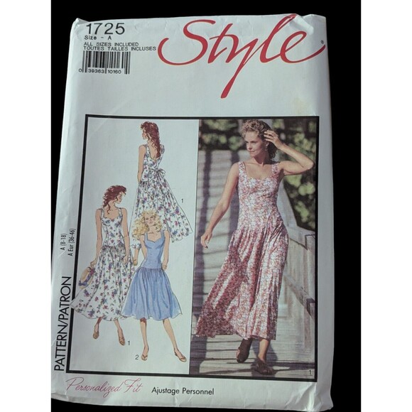 Uncut Style Sewing Pattern 1030 Scoop Neck Dress Sizes 8-18 Vintage Fabrics - Picture 2 of 3